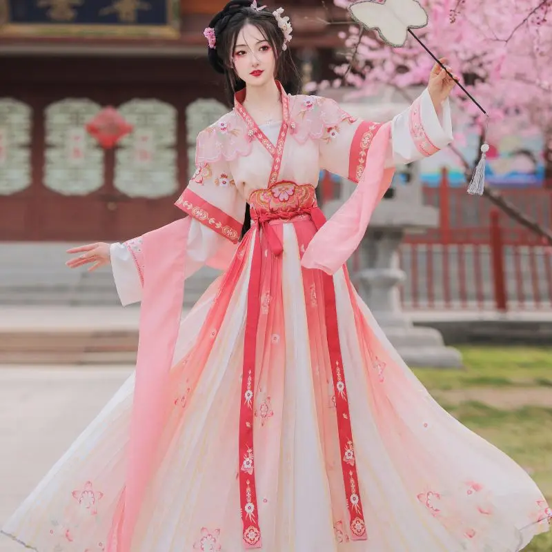 Hanfu Tang Dynasty Vintage Dress Women Cosplay Chinese Hanfu Fairy Dress Chinese Sets Ancient Elegant Princess Stage Dance Dress