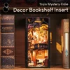 CUTEBEE Wooden Book Nook Kit DIY Dollhouse Bookshelf Miniature House Booknook with Dustproof Cover Gifts Agency Train Mystery - Image 6