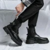 Fashion Military Boots Fashion Thick Soled Motorcycle Boots Designer Winter Boot Formal Dress Shoes for Men Leather Ankle Boots - Image 9