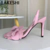 LAKESHI Sexy Pumps Women High Heels Flower Decoration Party Bride Wedding Shoes Ladies Heeled Sandals Summer Elegant Stiletto - Image 3