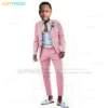 Casual Boys Suit Set Jacket Pants Two Pieces Children Piano Perform Blazer Formal Host Activity Costume Wedding Party Tuxedo - Image 3