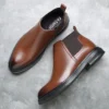 Black Boots 2023 New Classic Retro style Autumn Boots Men Fashion Bradn Design Men Shoes Comfy Chelsea Boots - Image 3