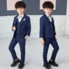 High Quality Boys Plaid Wedding Suit Kids Tuxedos Formal Dress Child Morning Coat Blazer Clothes Sets Toddler Gentlemen Costumes - Image 2