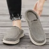 Summer Mens Casual Shoes Slip on Half Shoes New Arrival Canvas Shoes Breathable Muller Footwear Comfy Flats Handmade Lazy Shoes - Image 3