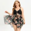 2023 Women New Swimsuit Two Piece Swimwear Plus Size Push Up Large Big Floral Swimming Suits Beachwear Bathing Suits - Image 3