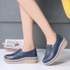 Women Flat Platform Loafers Ladies Elegant Suede Leather Moccasins Shoes Woman Slip On Moccasin Women's Blue Casual Shoes - Image 5