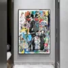 Banksy Graffiti Pop Art Canvas Painting Nordic Wall Art Pictures For Modern Living Room Abstract Cuadros Decor Aesthetic - Image 2