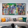 Abstract City Oil Painting Posters and Prints Manhattan Panorama Wall Decor Pictures for Living Room Home Decor - Image 2