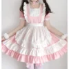 Sweet Lolita OP Maid Dress Pink Soft Gir Maid Dress Kawaii cosplay Comic Costume sets women - Image 2