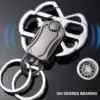 Zinc Alloy Car Keychain Fingertip Spinner Multifunctional Auto Keyring Bottle Opener Backbag Pendant Car Supplies Wholesale