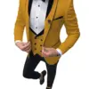 Men's Suits Slim Fit 3 Piece Prom Tuxedos Shawl Lapel Double Breasted Vest Tuxedos Blazer Wedding Party (Blazer vest Pants）
