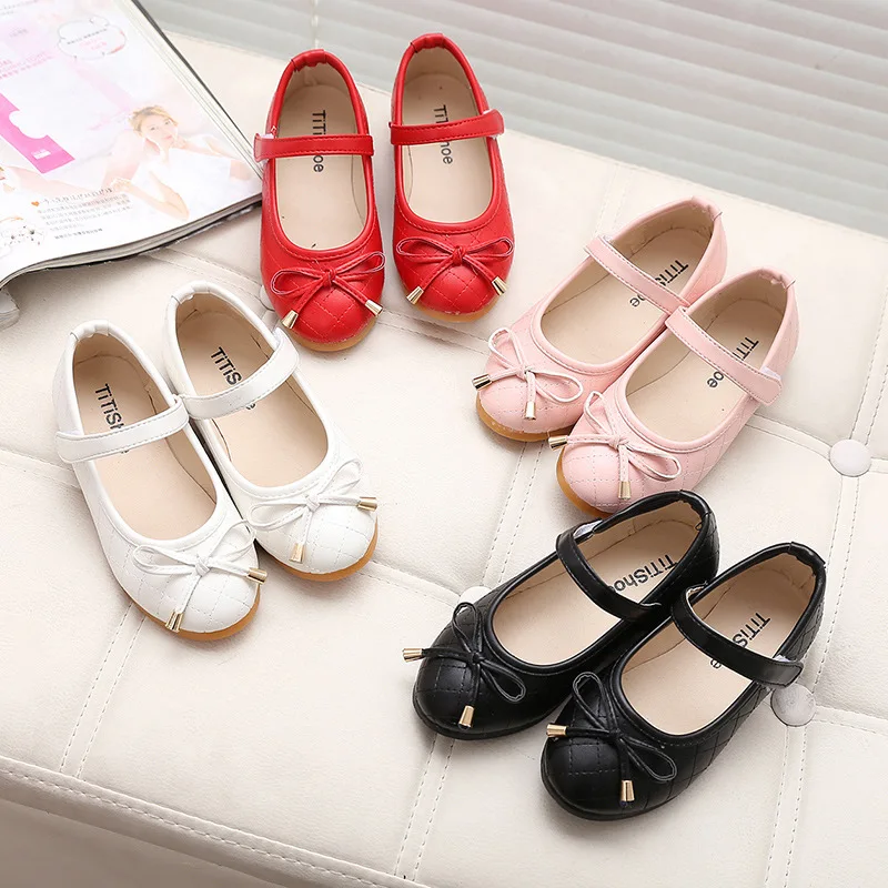 Kids Shoes New Spring 2020 Autunm Summer Baby Princess Girls Flats Children Shoes Black White Red Princess Students Shoes