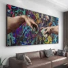 Graffiti Art Carry Money Hand of God Creation of Adam Canvas Printings By Michelangelo World Famous Painting Poster Wall Decor - Image 2