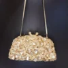 Latest Female Prom Purse Bridal Shoulder Bag Crystal Clutch Evening Bag for Women Metal Floral Crystal Clutch Evening Purse Bag - Image 3
