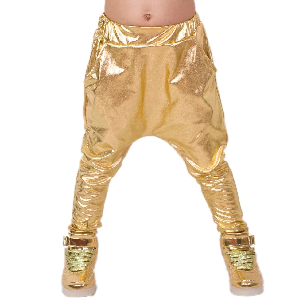 Heroprose Fashion Children's 2021 Spring Summer Hip Hop Dance Harem Gold Leisure Sports Kids Boys Big Crotch Slim Skinny Pants