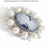 Victorian Embossed Beauty Head Pearl Pink Brooch Corsage Female Jacket Pin Cardigan Buckle Retro Accessories - Image 4