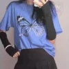 Ulzzang Summer Butterfly Print Streetwear Gothic T-shirt Female Harajuku Fun Casual Vintage Chic Korean Loose Hip-Hop Women Tops - Image 5