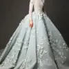High Neck Prom Dresses Elie Saab 2020 Appliques Beaded Arabic Evening Dress Long Sleeves Vintage Red Carpet Celebrity Party Gown