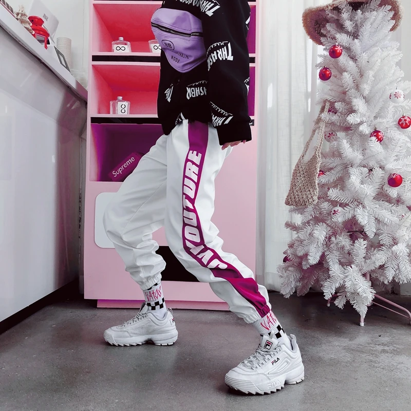 New Fashion Women Hip Hop Harem Pants High Waist Loose Woman Joggers Pants Casual Black White Trousers