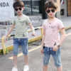 Summer Sport Suits Teenage Boys Clothing Sets Short Sleeve T Shirt & Hole Jeans Casual 3 5 7 9 10 12 13 Years Child Boy Clothes - Image 3