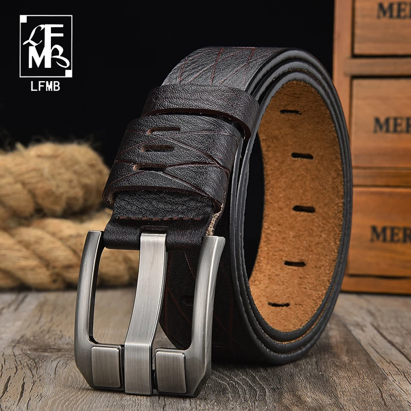 Famous Brand pin buckle genuine leather fashion Cow Leather male strap men belt for men 3.8cm width