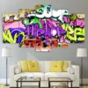 5 Pieces Wall Art Canvas Painting Hip Hop Graffiti Cartoon Poster Modern Living Room Bedroom Home Modular Pictures Decoration - Image 2