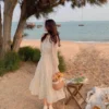 V-neck Elegant Sweet Dress Women Long Sleeve Chiffon Floral Dress Party Beach Dress for Females Korean Style 2021 Summer Chic - Image 2