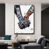 Graffiti Hand In Hand Poster And Prints Colorful Hand Unframed Canvas Painting Pop Art Wall Decoration Cuadros For Living Room - Image 4