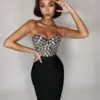 3 Colors Ladies HL Bandage Dress Sexy 2 Pieces Set Fashion Bodycon Midi Dress Nightclub Party Dress Vestido High Quality