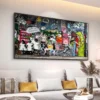 Street Art Graffiti Painting Canvas Not Banksy Murel Montage Abstract Print Stencil Urban Wall Decor for Modern Living Room - Image 3