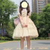 Japanese Summer Sweet Girly Lolita Style Soft Girl Camisole Dress Kawaii Bow Ruffles Sleeveless High Waist JSK Cupcake Dress - Image 2
