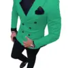 2024 New Green Men's Suit Double-Breasted 2-Piece Suit Notch Lapel Blazer Jacket Tux & Trousers For Wedding Party (Jacket Pants)