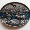 Western Browning Brass Buck Belt Buckle SW-B1082 with pewter finish with 4cm wideth loop