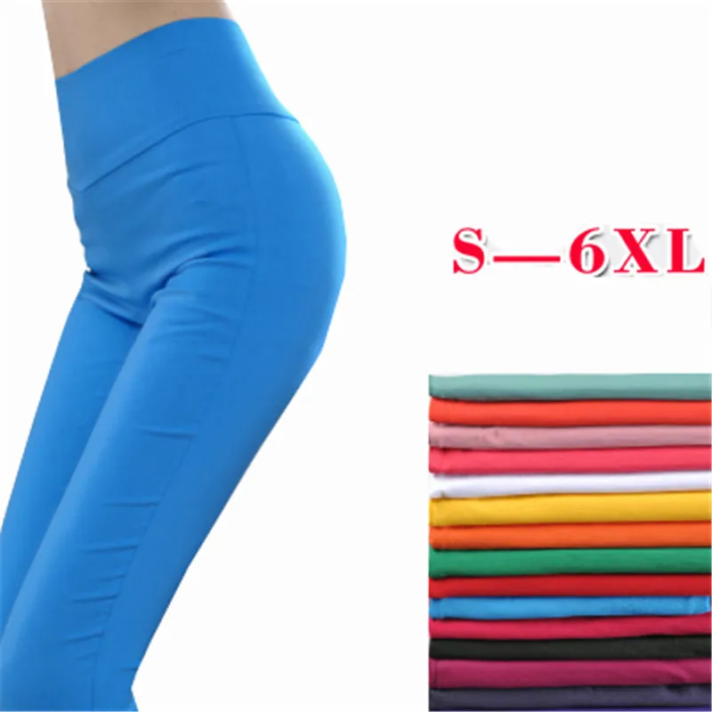 4XL 5XL 6XL 2020 Stretch Leggings Women High Waist Women Pencil Pants White Black Femme Trousers Big Size Ladies Pantalon