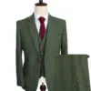 Men's Wool Tweed Suits 3 Pieces Formal Lapel Notch Herringbone Tuxedos Regular size Winter Wedding Groom (Blazer Vest Pants)
