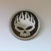 Skull belt Buckle Suitable 4cm Round Silver Black Metal