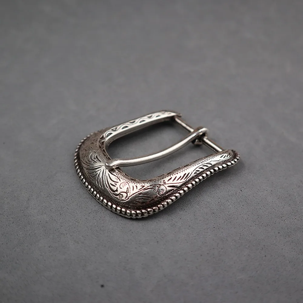 DIY Leather Craft Hardware Sheridan Karaqusa Style Belt Pin Buckle Antique Silver Plated Accessories For Leather Metal Buckle