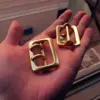 Leather Craft Hardware BOR Solid Brass Belt Buckle For Men 2 prongs Center Bar Buckle 35mm Metal Buckle Accessories For Leather