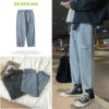 Japanese Ripped Jeans Men's Straight Loose Capri-Pants Korean Casual Pants Male Hiphop Clothes Streetwear Distressed Jeans - Image 3