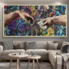 Graffiti Art Carry Money Hand of God Creation of Adam Canvas Printings By Michelangelo World Famous Painting Poster Wall Decor - Image 4