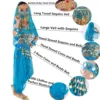 Children Belly Dancer Belt Pants Veil Accessories for Wings Kids Mask Bollywood Dress Girls Belly dance Costume Set 2-8Pieces - Image 6