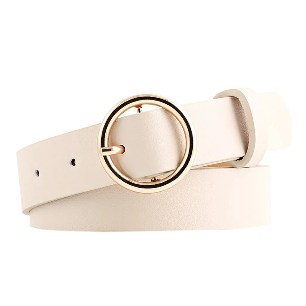 Round Faux Leather Buckle Belts For Women Dresses Plus Size Outdoor Belts For Women Leather High Waist Waistband