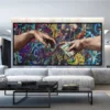 Graffiti Art Carry Money Hand of God Creation of Adam Canvas Printings By Michelangelo World Famous Painting Poster Wall Decor - Image 5