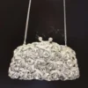 Latest Female Prom Purse Bridal Shoulder Bag Crystal Clutch Evening Bag for Women Metal Floral Crystal Clutch Evening Purse Bag - Image 5