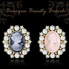 Victorian Embossed Beauty Head Pearl Pink Brooch Corsage Female Jacket Pin Cardigan Buckle Retro Accessories - Image 3