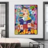 Pop Art Graffiti Canvas Art Mona Lisa Modern Paintings Wall Art Posters Prints Street Art Pictures for Wall Room Home Decoration - Image 3