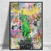 Banksy Art Canvas Posters and Prints Funny Monkeys Graffiti Street Art Wall Pictures for Home Living Room Decor No Frame - Image 2