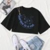 Taylor Karma Is A Cat Crop Tops Taylor Midnights Crop Tops Music Album Gift for Her Swift O-Neck Short Sleeves Crop Tops - Image 3