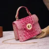 New Crocodile Pattern Small Square Bag Female Bag Wholesale Internet Celebrities Bag Female Thick Chain Handbag Money Bag sac - Image 9