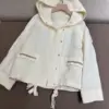 24 New Women Jacket High Quality Linen Casual Hooded Loose Short Jacket